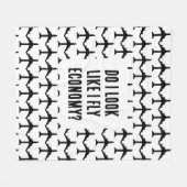 エコノミートラベル引用文を飛ぶように見える フリースブランケット (正面(横))