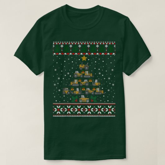 エコバータークリスマスツリー建築車醜 Tシャツ (デザイン正面)