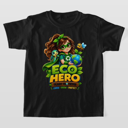 エコヒーロー地球保護子供Tシャツ Tシャツ (レイダウン)