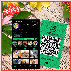 エコフレンドリーなグリーン建設Instagram QR 名刺