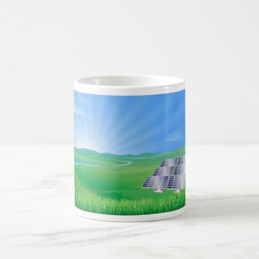 エコフレンドリーなソーラーパネル風景 コーヒーマグカップ (中央)