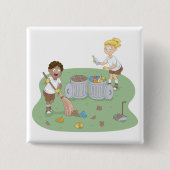 エコフレンドリーキッズ清掃キャンプ場リサイクル 缶バッジ (正面)