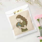 エコフレンドリーギフトバッグ - 地球を抱く女性のデザイン フェイバーバッグ (封をした状態)