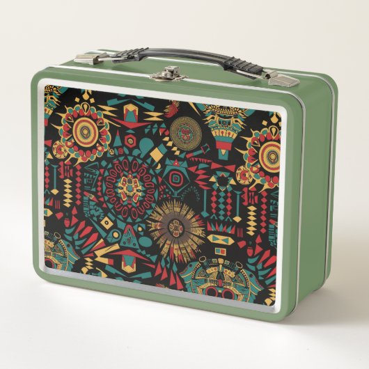エコフレンドリーグリーン「伝統パタインスパイアン」キ メタルランチボックス (正面)