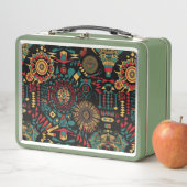 エコフレンドリーグリーン「伝統パタインスパイアン」キ メタルランチボックス (インサイチュ)