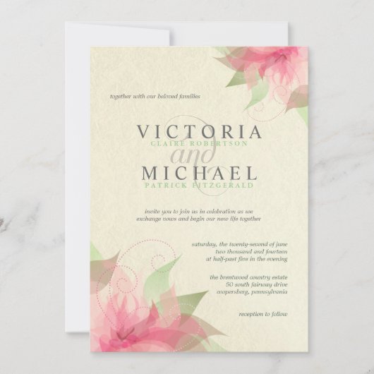 エコフレンドリー再生紙結婚式招待状 招待状 (正面)