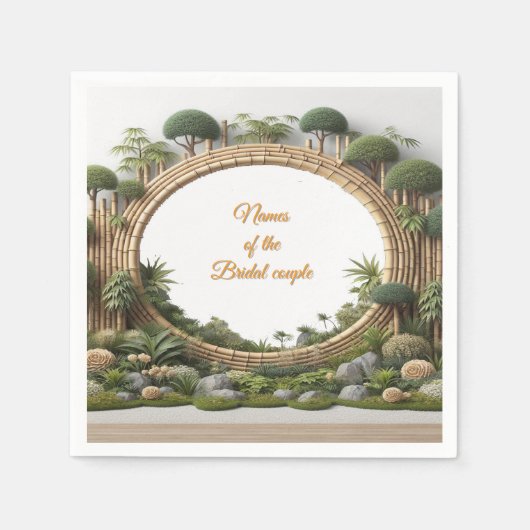 エコフレンドリー園と建物調和 スタンダードカクテルナプキン (正面)