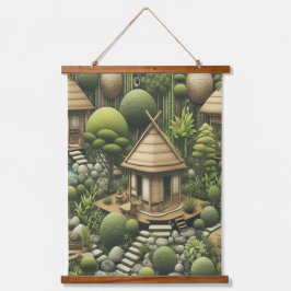 エコフレンドリー園と建物調和 吊り下げ型タペストリー