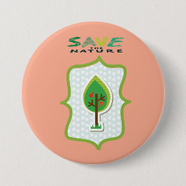 エコフレンドリー常緑デザイン 缶バッジ