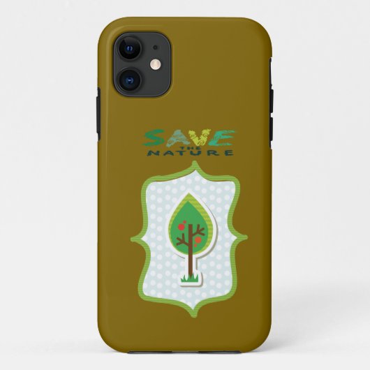 エコフレンドリー常緑デザイン Case-Mate iPhoneケース (裏面)