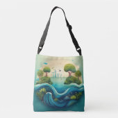 エコフレンドリー自然・再生可能エネルギーデザイン クロスボディバッグ (裏面)