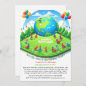エコフレンドリー誕生日招待状 招待状 (正面/裏面)