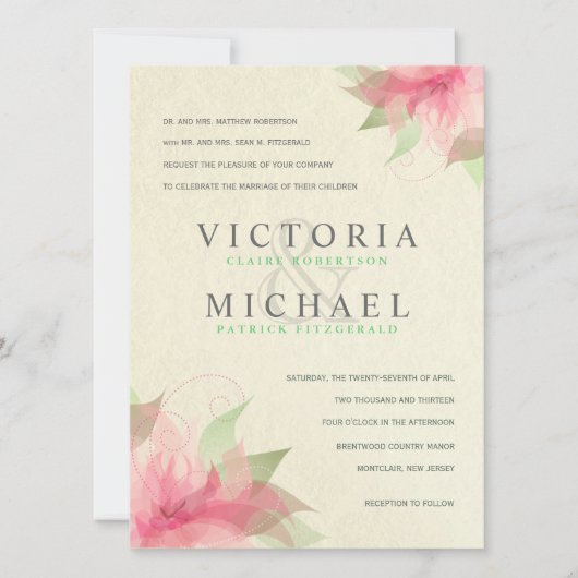 エコフレンドリー フォーマル エクルー 結婚式招待状 招待状 (正面)