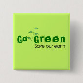 エコフレンドリー |環境にやさしいことをしようボタン 缶バッジ (正面)