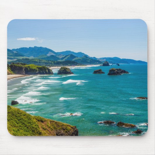 エコラ州パーク,オレゴン。三日月のパノラマ マウスパッド (正面)