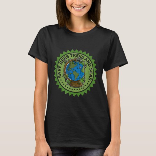 エコロジスト 環境保護 動物 植物 Tシャツ (正面)