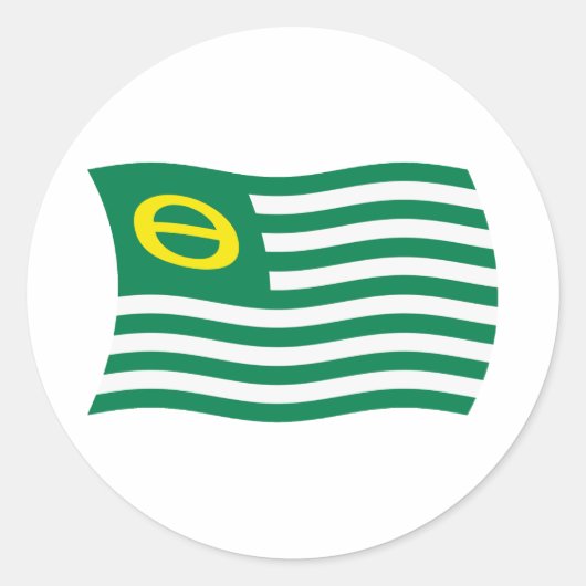 エコロジー運動フラグステッカー ラウンドシール (正面)