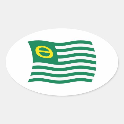 エコロジー運動フラグステッカー 楕円形シール (正面)