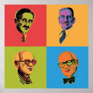 エコンのポスター – Mises, Hayek, Rothbard, Friedman ポスター