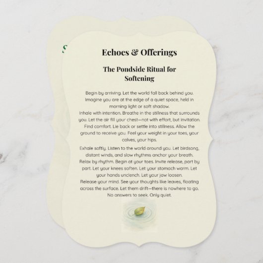 エコーと提供 | 池の側の儀式 (正面/裏面)