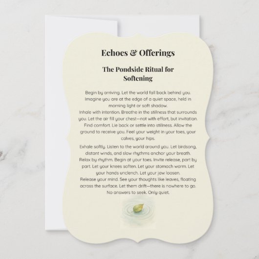 エコーと提供 | 池の側の儀式 (正面)