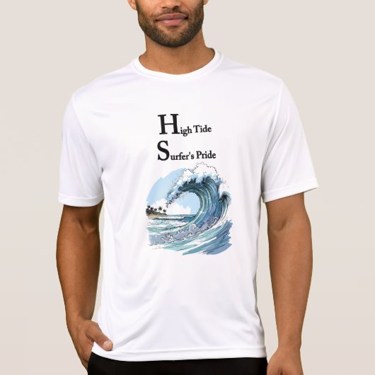 “エコーに漂う” 夏のサーフィンの波  Tシャツ (正面)