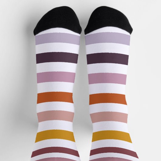 エコーストライプのトレイル地球に優しソックス – ピンク色の色合い ソックス (上部)