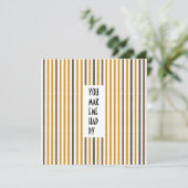 エコートレイルカスタムスの名刺 – マスタードイエローストライプ 招待状 (スタンド正面)