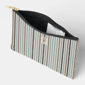 エコートレイルストライプズアクセサリーポーチ – 青/ナチュラル アクセサリーポーチ (見開き)