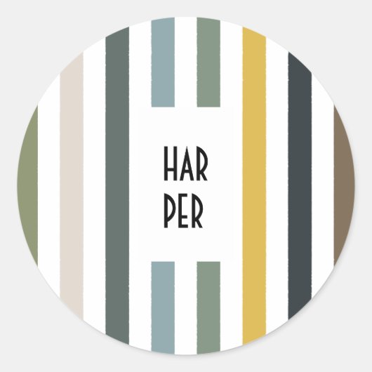 エコートレイル円形ステッカー – 青/緑のストライプ ラウンドシール (正面)