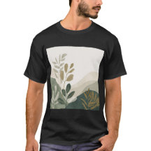 エコーミニマリスト自然アート メンズTシャツ