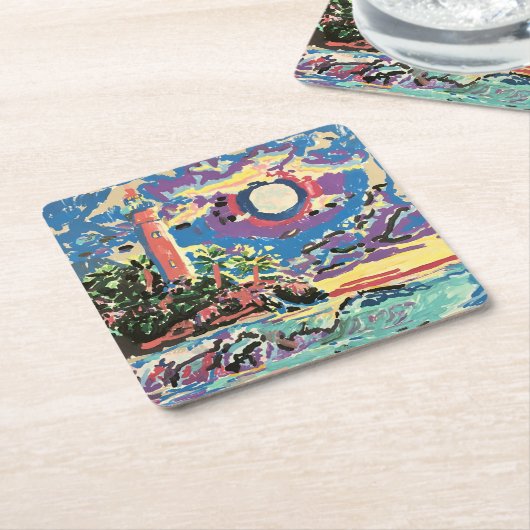 エコーライトハウス紙コースター スクエアペーパーコースター (アングル)