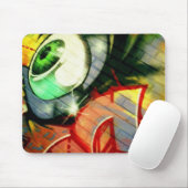 エコー公園の緑の眼球の落書き マウスパッド (マウス)