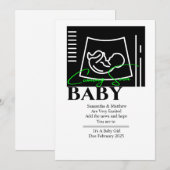 エコー写真を使った妊娠発表が近々！赤ちゃんの誕生をみんなにシェア 招待状 (正面/裏面)