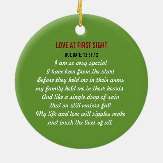 エコー検査のオーナメント-最初視力の愛 セラミックオーナメント (裏面)