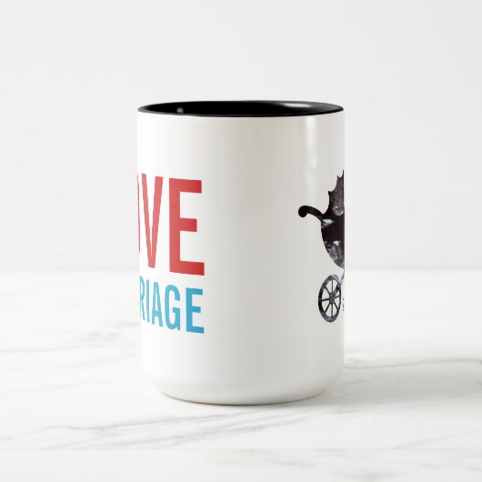 エコー検査のマグの驚き愛結婚の乳母車 ツートーンマグカップ (中央)