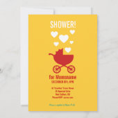 エコー検査の超音波のベビーシャワーの招待状 招待状 (裏面)