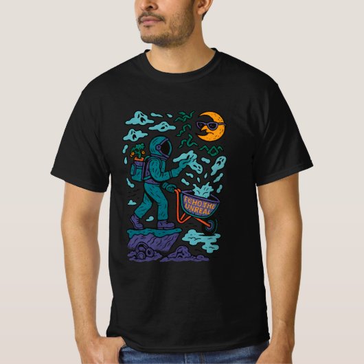 エコー・オブ・ジ・アンリアル - 超現実的な宇宙飛行士のゴーストトリップ Tシャツ (正面)