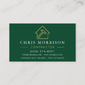 エコ一般建築モダングリーン金ゴールドQRコード 名刺 (正面)