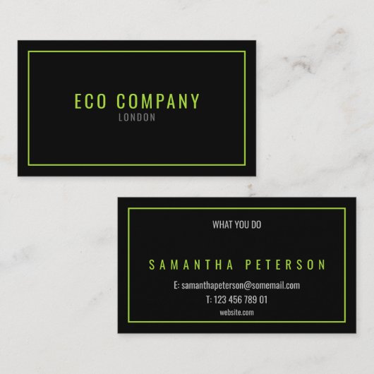 エコ会社/ガーデニングサービス、グリーン縁ど 名刺 (正面/裏面)