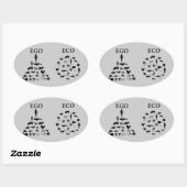 エコ対エゴ 楕円形シール (シート)