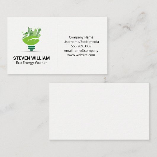 エコ市 |エネルギー電球 名刺 (正面/裏面)
