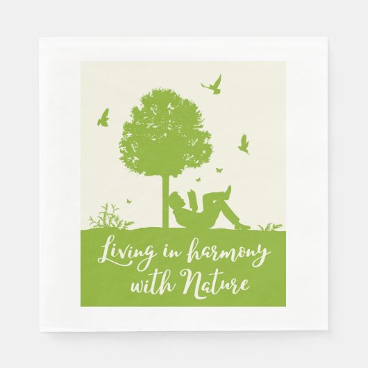 エコ引用文自然と調和生活 スタンダードランチョンナプキン (正面)