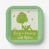 エコ引用文自然と調和生活 ペーパープレート (正面)