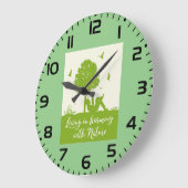 エコ引用文自然と調和生活 ラージ壁時計 (傾斜)