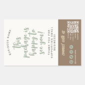 エコ手作りミニマルナチュラルセージ緑ブラウン 長方形シール (正面)