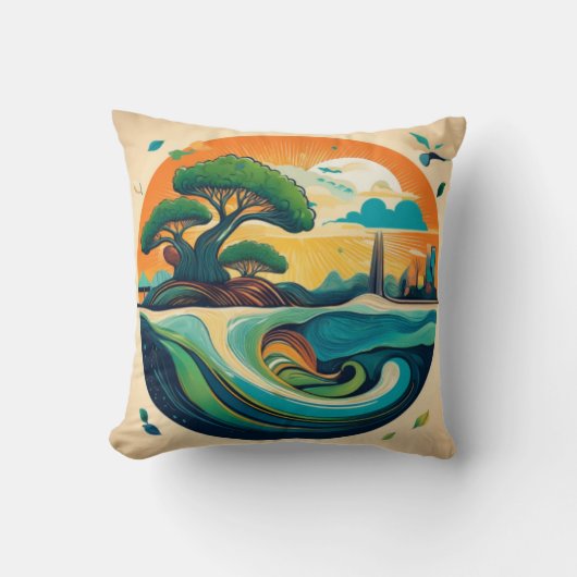 エコ横向インスパイアきデザイン クッション (正面)