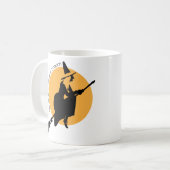 エコ魔法使い、保存のガス乗車ほうきのマグ コーヒーマグカップ (正面左)