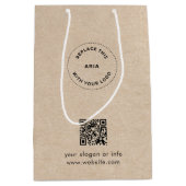エコ クラフト カスタムロゴ＆QR ギフトバッグ ビジネス用 (正面)