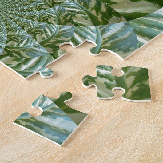 エコ グリーン カモ カラフルな万花鏡 アート プリント デザイン ジグソーパズル (側面)